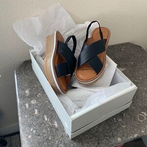 Clergerie Black Leather Sandal, size 40.5, N.I.B.